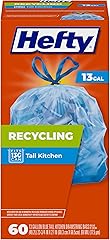 Hefty Recycling Trash Bags, Blue, 13 Gallon, 60 Count