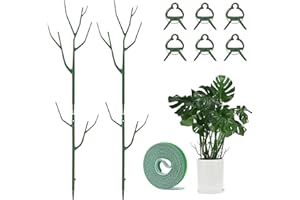 Yhtpouqe 4 Pack Plant Support Stakes, Plant Stakes for Indoor and Outdoor Plants. 28inch Plant Sticks with Extension Poles, Plant Clips, Plant Ties for Potted Monstera Plants, Climbing Plants