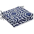 Pillow Perfect Carmody Navy Seat Cushion Set, Blue, 20 In. L X 20 In. W