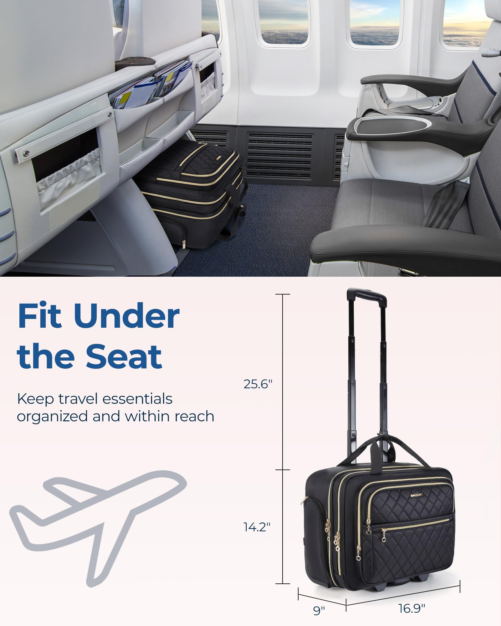 Rolling Computer Bag LIGHT FLIGHT Rolling Laptop Bag