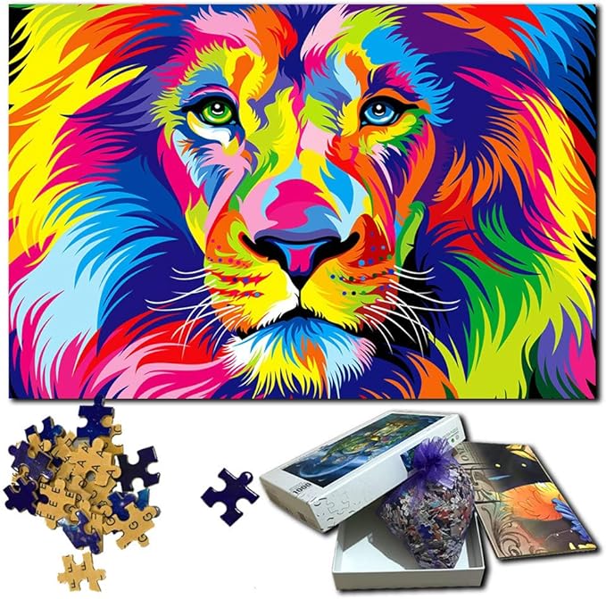 500 Teile Löwe Holzpuzzle Für Erwachsene - Herausforderung Mit Lerneffekt