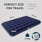 Green Haven Double Blow Up Airbed – 191x137x22 cm Waterproof Flocked view 3