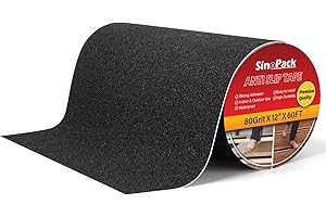 SinoPack 12" Anti Slip Tape, Black Non Slip Ramp for Outdoor 12Inch x 60FT Non Skid Tape, Best Grip Non Slip Strips Tape High Traction Friction Abrasive Adhesive for Stairs Step