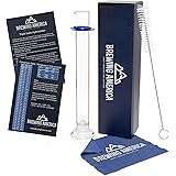 Glass Hydrometer Test Tube Jar & Cylinder Brush - Narrow Flask for Alcohol Meter Testing Moonshine, Homebrew Beer, Home Wine Making Kits, Borosilicate Glass 3.3…