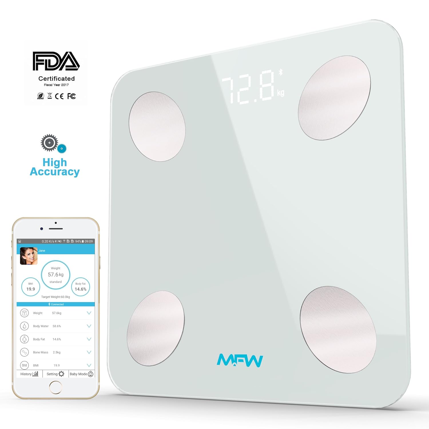 Body Fat Scale Smart Bluetooth Bmi Scale With App Accurate Weight Body Composition Analyzer Scale