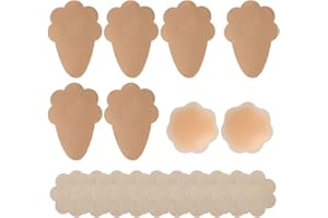 Fukaisu 18pcs Invisible Breast Lift Tapes, Sticky Pasties Nipple Covers for Push Up Support Breathable Breast Boob Pad Patche