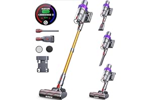 SMOTURE Cordless Vacuum Cleaner, 450W 40KPA UP to 55 Mins Self-Standing Vacuum Cleaners for Home, Rechargeable Vacuum Cordless with Automatic Suction for Home Carpet Pet Hair Hardwood Floor