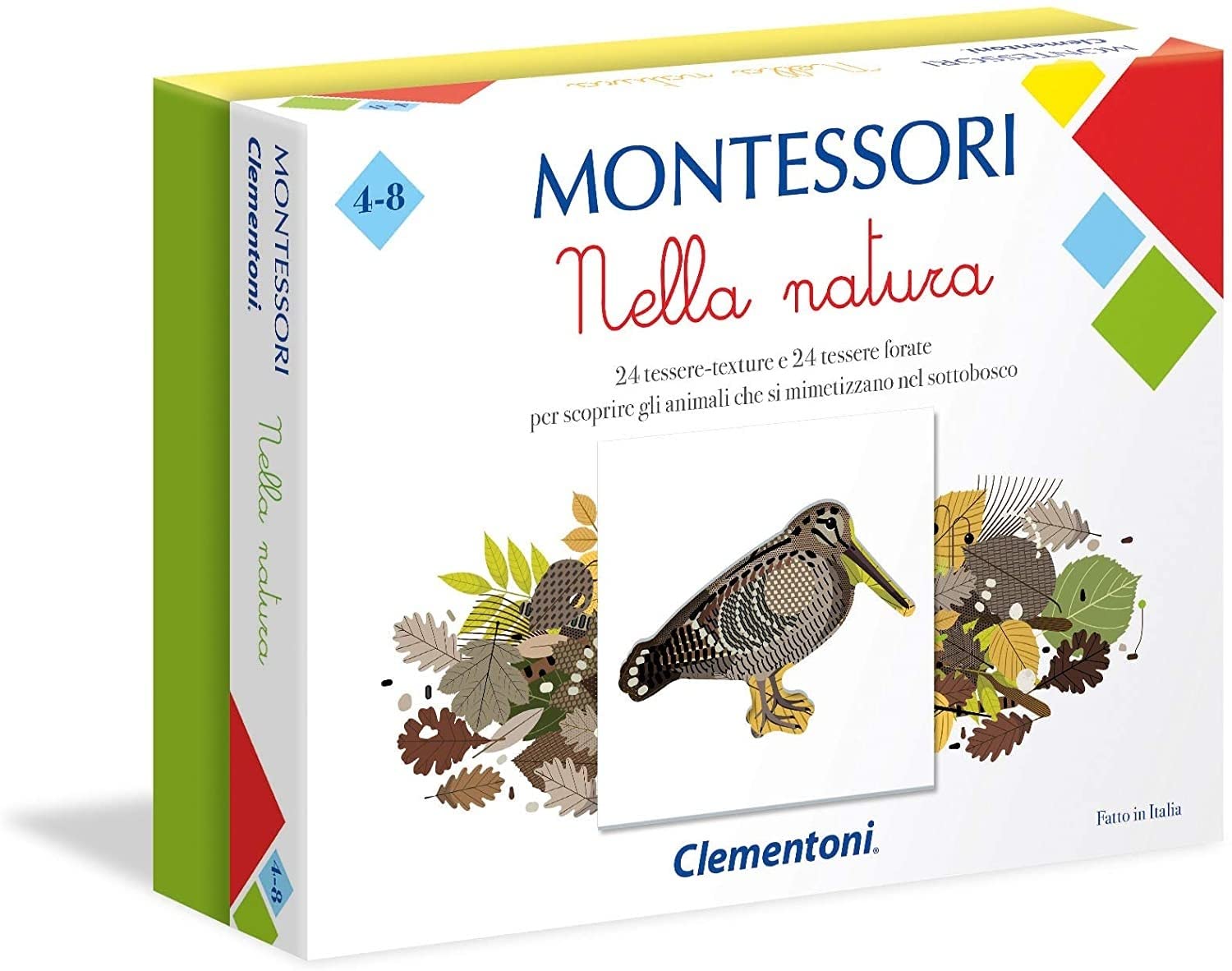 Clementoni 16247, Montessori, In Nature, Made in Italy, Montessori Game 4 Years, Montessorian Method Educational Game (Italian Version), Illustrated Cards