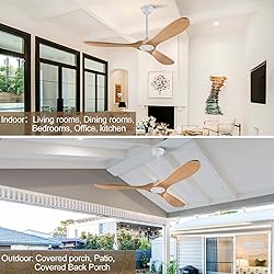 XBIBI 52 Inch Ceiling Fans Without Light, Solid