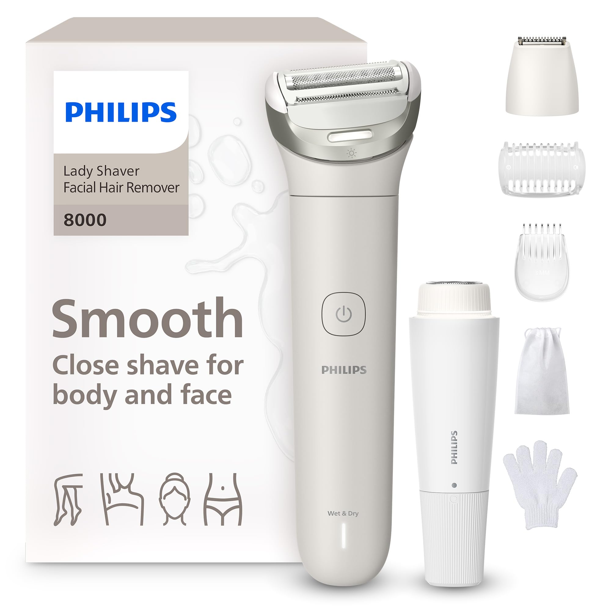 Photo 1 of ****SEE NOTES *****Philips Lady Shaver Series 8000 - Cordless, Wet & Dry Electric Shaver, 3-Blade Shaving System, Flexible Shaving Head, LED Light, for Face, Legs, Body & Bikini, 100 Mins. Runtime, Model BRL159/00