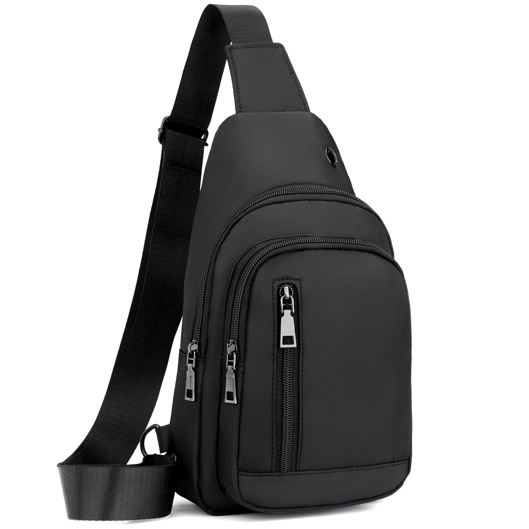 Photo 1 of Seoky Rop Sling Bag Crossbody Backpack for Men Women Small Purse Chest Shoulder Bag for Travel Hiking Daypack Black