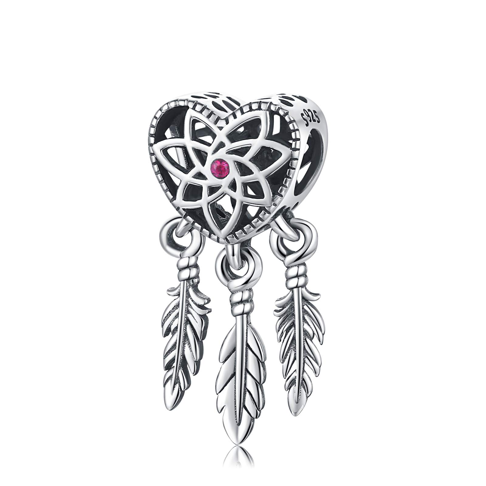 Eusense Dream Catcher Charm 925 Sterling Silver Fit Pandora and European Bracelet