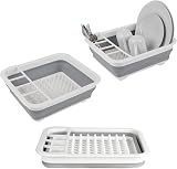 Beldray Collapsible Dish Drainer with Cutlery Divider Grey