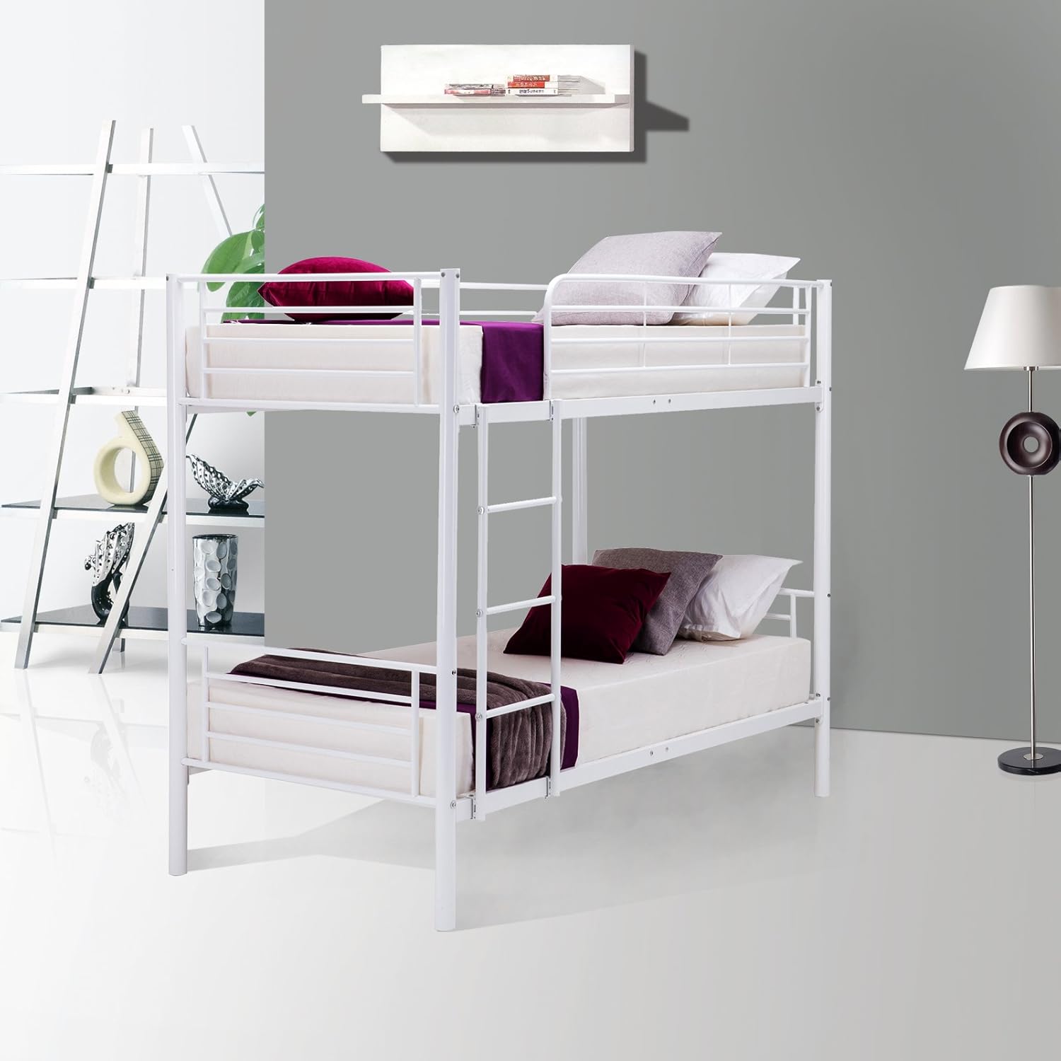 Lagrima Twin Over Twin Bunk Beds With Removable Ladder For Kidsteenschildrenadults Twin Over Twinwhite #twin #over #twin #bunk #beds Lagrima Twin Over Twin Bunk Beds With Removable Ladder For Kidsteenschildrenadults Twin Over Twinwhite