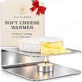 Stainless Steel Cheese Warmer for Brie and Camembert - Tea Light Powered | Dishwasher-Safe Warming Plate, No Electricity Needed, Brie Baker, Cheese Melter, Charcuterie Entertaining, Gift Ready