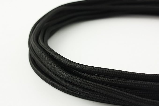 Glitz Braided Wire 2 core .75mm copper multistand Black color 20Mtrs