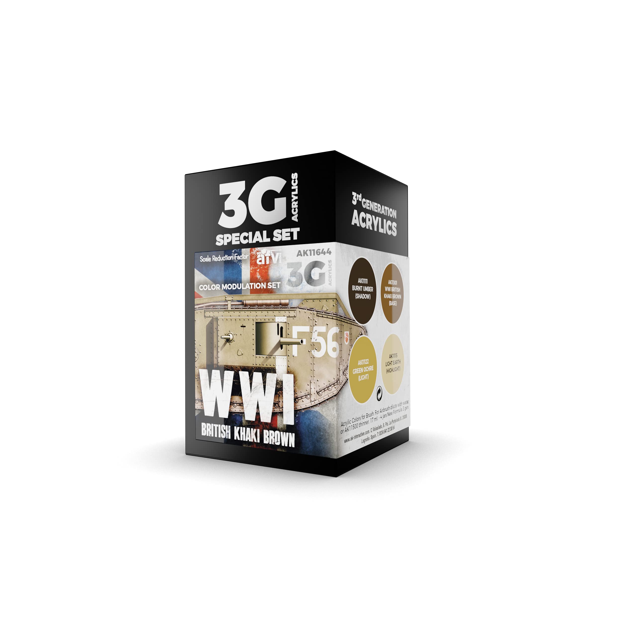 AK Interactive 3rd Gen WWI British Colors Modulation Set # 11644