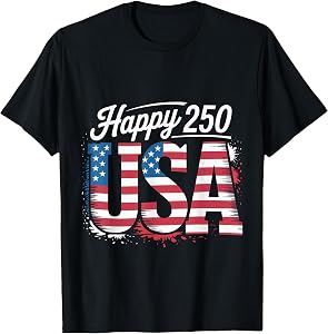 250 Years USA 1776-2026 250th Birthday America 4th July T-Shirt
