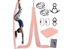 PRIOR FITNESS Aerial Silks Kit Colorful 9/15/20 Yards 40D Nylon Fabric Hammock Set With Hardware & Guide for All Levels Of Aerial Yoga Practice and Acrobatic Flying For Adults Aerial silk