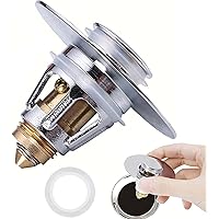 Universal 1.25 In Bathroom Sink Stopper, Spring Core Sink Stopper Filter No Overflow for 1.06-1.26in Drain Holes…