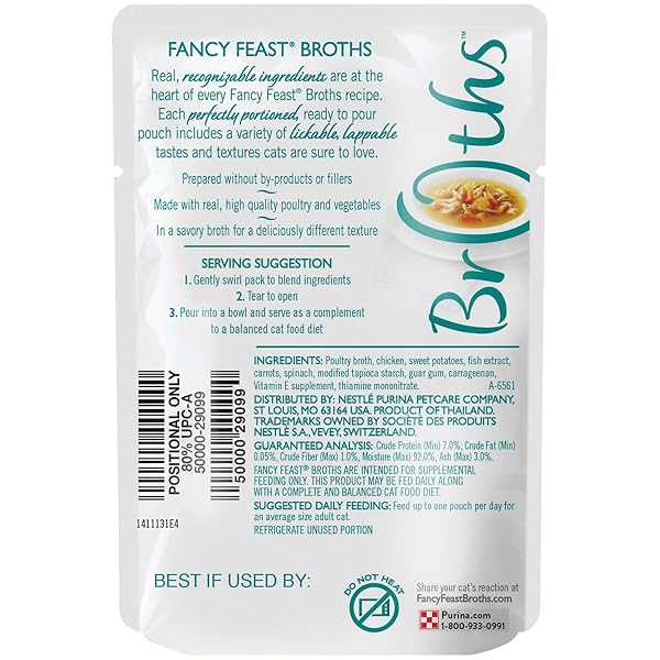 FANCY FEAST, LICKABLE CLASSIC WITH CHICKEN AND VEGETABLES BROTH WET CAT FOOD TOPPER, 1.4 OUNCE