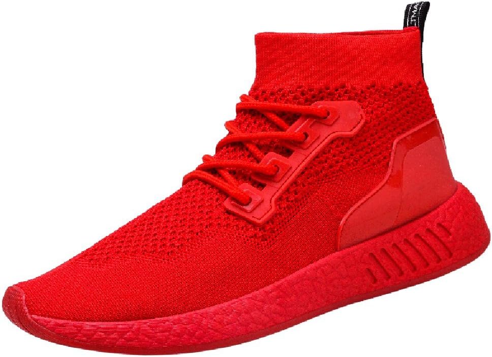 Men Shoes, LILICAT Bright Red High Help Soft Sole Running Shoes Gym Shoes Socks Shoes Breathable Mesh Shoes