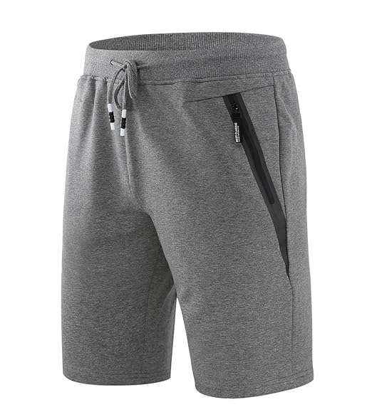 CLOUSPO Sporthose Herren Kurz mit Reißverschlusstasche Trainingsshorts Jogginghose für Workout, Laufsport, Fitness (Verpackun