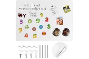 Magnetic Board 16.5" x 11.8" Metal Magnet Bulletin Board Memo Display Boards with Support Screws for Desk Wall