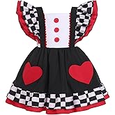 IMEKIS Toddler Kids Halloween Costume Cosplay Ruffle Sleeve Print Princess Dress Girls Birthday Cake Smash Photo Shoot 1-6T