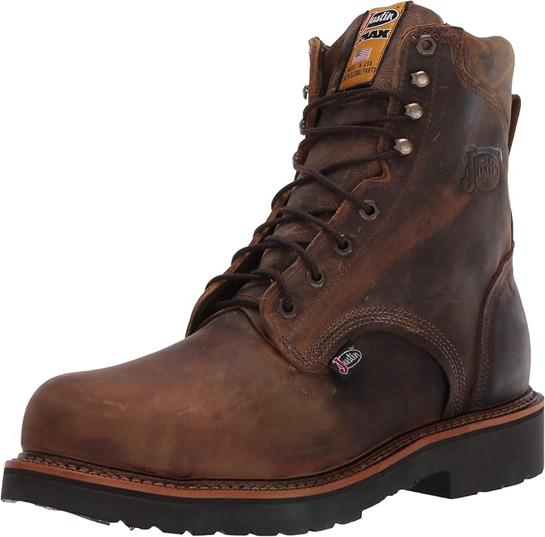 justin steel toe slip on boots