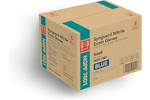 HEYWOOD Basic Medical Blue Nitrile Exam Gloves - Latex-Free & Powder-Free - NGPF 7001(Case of 1,000), Small