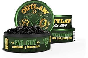 OUTLAW DIP COMPANY Outlaw Wintergreen NiC-Safe™ Fat Cut - 3 Pack - Tobacco & Nicotine Free Chew