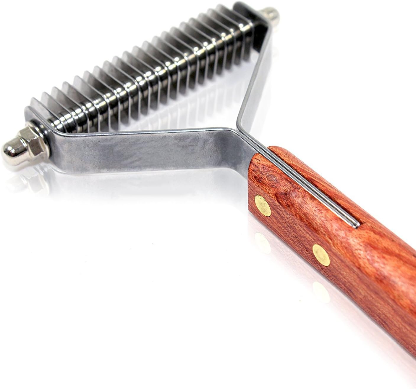 KEBY Wooden Handle Open Knot Rake open knot Comb Pet Comb Dog Comb Hair Removal Comb Extra Wide Undercoat Rake