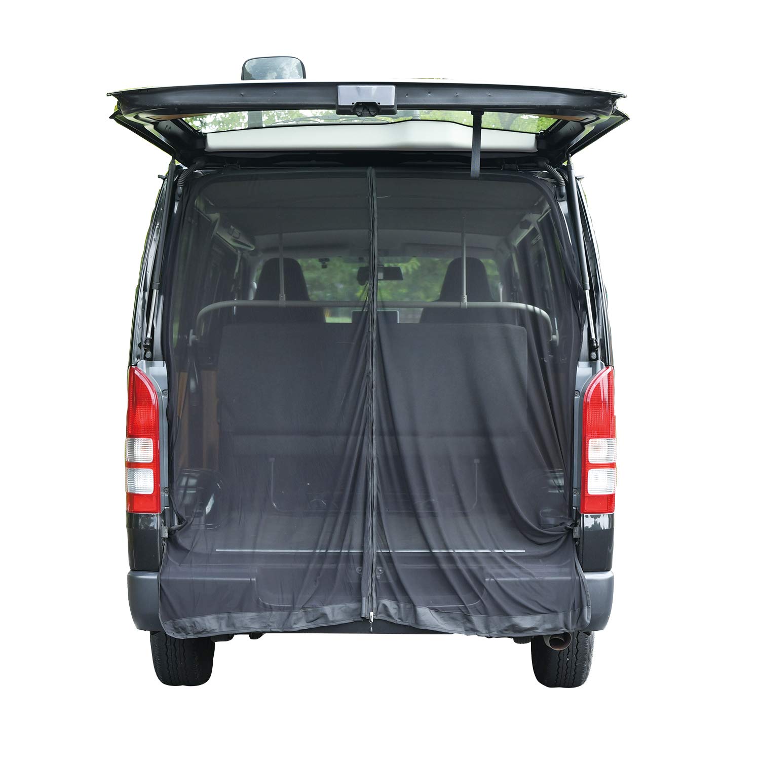 セイワ(SEIWA) 車用 防虫ネット 楽らくマグネット バックドア専用 Lサイズ IMP042 1枚入り 両面スライドファスナー 磁石貼付 ハイエース/キャラバン/VOXY/セレナ に最適 カー用品 車中泊 カメムシ対策商品画像