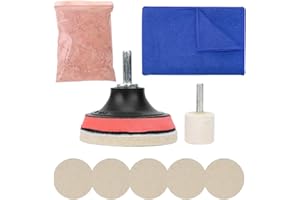 Espusta Car Glass Scratch Remover kit, 100g Cerium Oxide Powder Glass Polish and Wheels Set Polish Pads for Windshield Scratch Remove