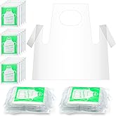 SATINIOR 25 Pieces Disposable Aprons for Kids Painting Plastic Smocks Disposable Waterproof Oil Proof Small Clear Polythene Children Art Apron for Craft Cooking Eating Teaching DIY Picnic