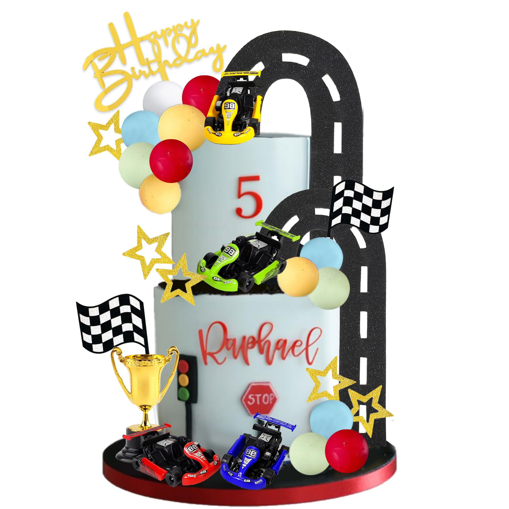 Photo 1 of DRWATE 28 PCS Racing Car Cake Toppers Car Truck Cake Decorations for Boys Men Birthday Party Racing Theme Party Favor Supplies (01)