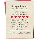 ATTLVV 7 Year Anniversary Card Gifts for Him Her,Happy 7th Anniversary Card for Woman Men Husband Wife,Copper Wedding Card