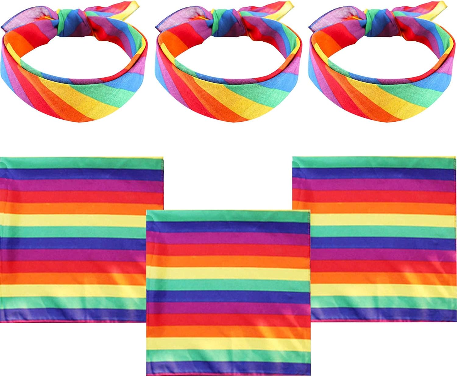 DXNONA 6pcs/Pack Unisex Scarf Rainbow Bandanas Gay Pride