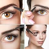 SWEET VIEW 7pcs Eyebrow Tweezers Kit with Brow Scissors Razor Spoolie Leather view 5