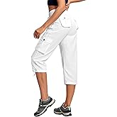 ISEEGZ Capri Pants for Women Breathable UPF 50+ Womens Cargo Capris for Summer with 8 Pockets for Hiking Travel Casual