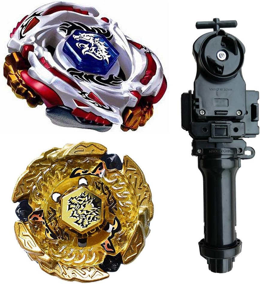 Bey Battling Blades Metal Fusion L-Drago Poison Serpent LW105LF BB88 and Meteo L-Drago Metal Fusion BB99 Hell Kerbecs BD145DS with Black Launcher+Grip