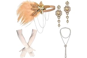 ZeroShop 1920s Great Gatsby Accessories Set for Women,Costume Flapper Headpiece Headband