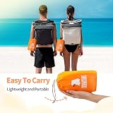COVACURE Beach Blanket Mat 210x200cm with 3 Zipper Pockets Sandproof Orange view 5