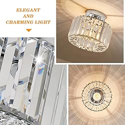 BUXVRCS Crystal Ceiling Light Fixture - Semi Flush