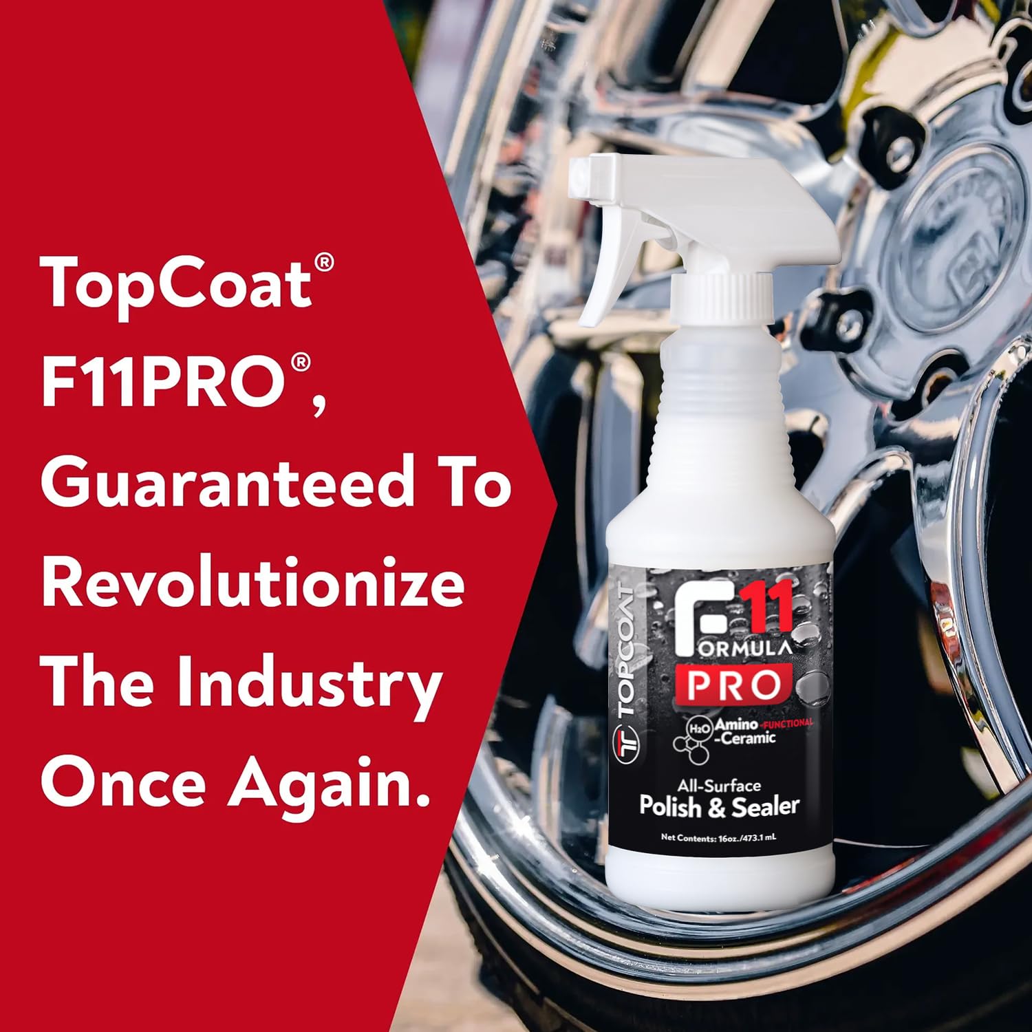 TopCoat F11PRO All-Surface Car Polish & Sealer 8 oz Spray Bottle - Most Advanced Water-Based Ceramic Coating for Cars, Motorcycles, Boats, RVs and More - Car Coating Spray for Shine and Protection