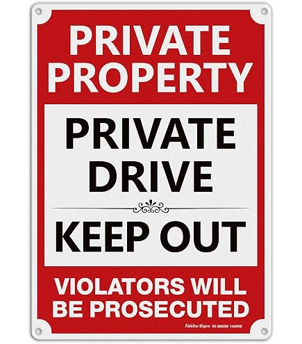 Hillman Yellow & Black Private Drive Signs, 2-Count
