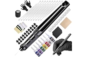 HAWINK Tattoo Kit Tattoo Pen Kit Poke a Stick Tattoo Hand Tool Kit with 7 Ink 20 PCS Needles GK-HW803TN01-1