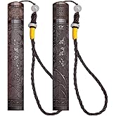 Huwane Portable Toothpick Holder Pocket Wooden Toothpick Case 2 Packs Travel Handmade Craft Purse Toothpick Box for Storage Toothpick, Needle, Pill, Cotton Swab, Bead, Ear Pick (Model-1)