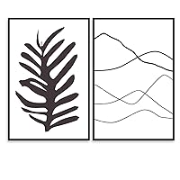 SIGNWIN 2 Piece Framed Canvas Wall Art Minimalism Abstract Style Canvas Prints Home Artwork Decoration for Living Room,Bedroom - 16